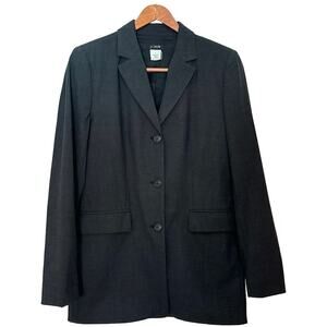 J Crew Women’s Dark Charcoal Wool Blend Classic Blazer